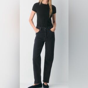 Denim Forum Dark Gray Straight Jeans